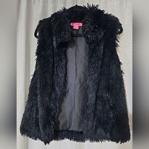 Betsey Johnson Black Feather-Trimmed Jacket Size M